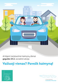 Socialinė iniciatyva „Važiuoji vienas? Pavežk kaimyną!“