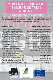 Nacionaliniai mokymai "Žmogaus teisių ugdymas jaunimui" ir su jaunimu dirbantiems