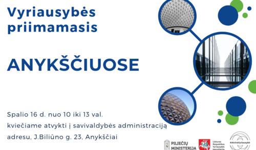 Anykščiuose veiks Vyriausybės priimamasis