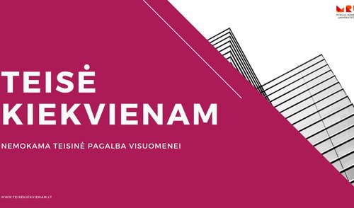 Nemokamos teisinės pagalbos teikimas visuomenei Mykolo Romerio universiteto teisės mokykloje