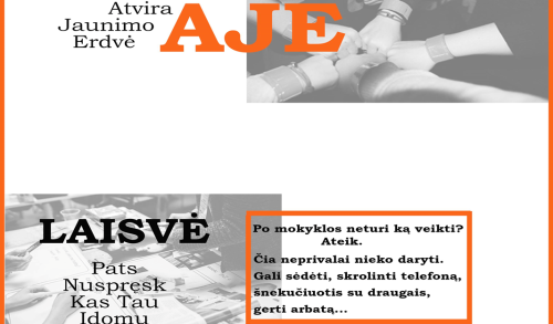 Duris vėl atveria ,,Idėjų labo” atvira jaunimo erdvė