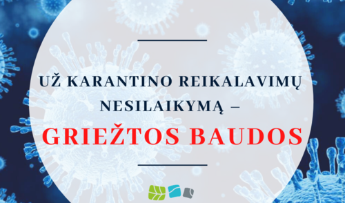 UŽ KARANTINO REIKALAVIMŲ NESILAIKYMĄ – GRIEŽTOS BAUDOS