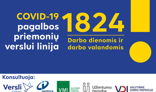 Pradeda veikti pagalbos priemonių verslui linija – trumpasis numeris 1824