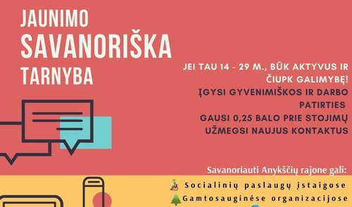 Karantino metu Jaunimo savanoriška tarnyba nesustojo