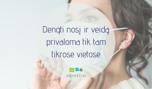 Dengti nosį ir veidą privaloma tik tam tikrose vietose