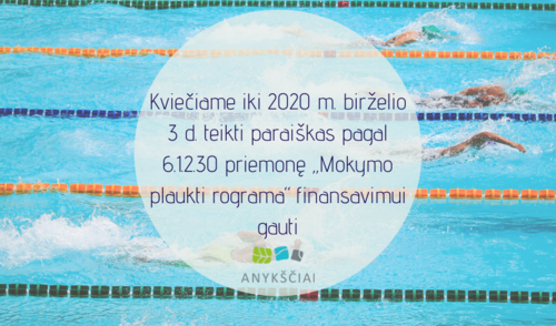 Kviečiame teikti paraiškas pagal priemonę „Mokymo plaukti programa“ finansavimui gauti