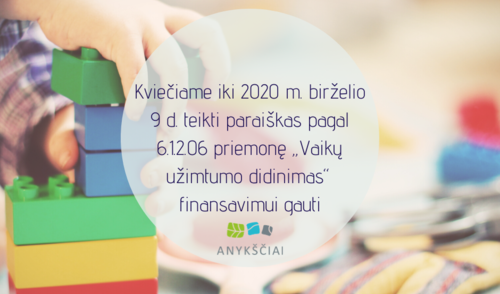 Kviečiame teikti paraiškas „Vaikų užimtumo didinimas“ finansavimui gauti