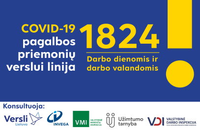 Pradeda veikti pagalbos priemonių verslui linija – trumpasis numeris 1824