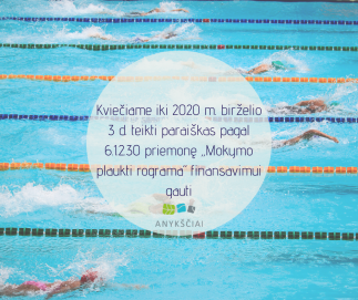 Kviečiame teikti paraiškas pagal priemonę „Mokymo plaukti programa“ finansavimui gauti
