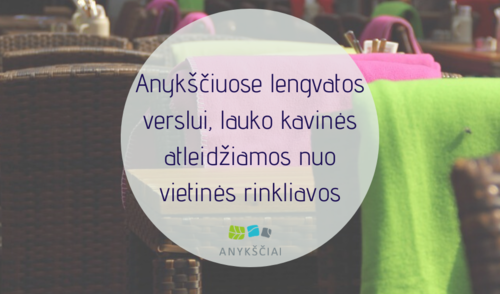 Anykščiuose lengvatos verslui, lauko kavinės atleidžiamos nuo vietinės rinkliavos