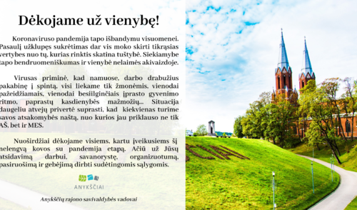 Dėkojame už vienybę!