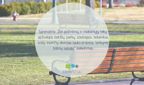 Sprendimo „Dėl pažintinių ir mokomųjų takų, apžvalgos bokštų, parkų, zoologijos, botanikos sodų,...