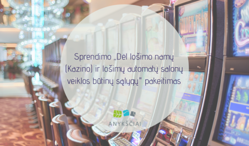 Sprendimo „Dėl lošimo namų (Kazino) ir lošimų automatų salonų veiklos būtinų sąlygų" pakeitimas
