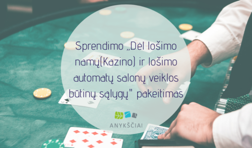 Sprendimo „Dėl lošimo namų(Kazino) ir lošimo automatų salonų veiklos būtinų sąlygų" pakeitimas