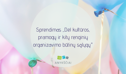 Sprendimas „Dėl kultūros, pramogų ir kitų renginių organizavimo būtinų sąlygų"
