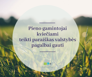 Pieno gamintojai kviečiami teikti paraiškas valstybės paramai gauti