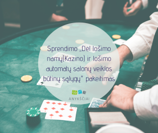 Sprendimo „Dėl lošimo namų(Kazino) ir lošimo automatų salonų veiklos būtinų sąlygų" pakeitimas