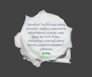 Sprendimo „Dėl mirusiųjų palaikų tvarkymo ir laidotuvių organizavimo ekstremaliosios situacijos...