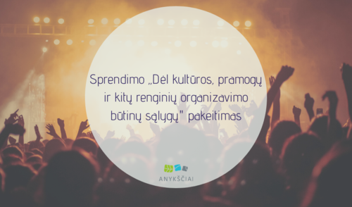 Sprendimo „Dėl kultūros, pramogų ir kitų renginių organizavimo būtinų sąlygų" pakeitimas