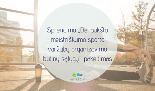 Sprendimo „Dėl aukšto meistriškumo sporto varžybų organizavimo būtinų sąlygų" pakeitimas