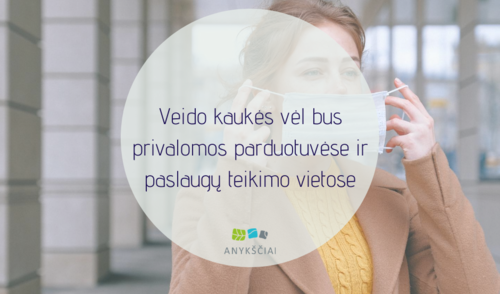 Veido kaukės vėl bus privalomos parduotuvėse ir paslaugų teikimo vietose
