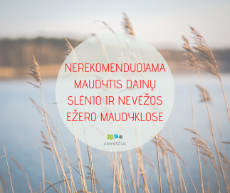 NEREKOMENDUOJAMA MAUDYTIS DAINŲ SLĖNIO IR NEVĖŽOS EŽERO MAUDYKLOSE