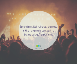 Sprendimo „Dėl kultūros, pramogų ir kitų renginių organizavimo būtinų sąlygų" pakeitimas