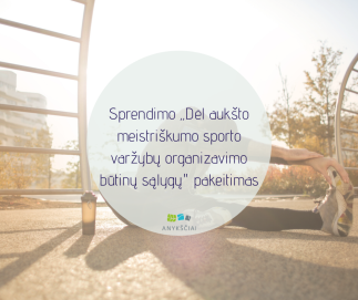 Sprendimo „Dėl aukšto meistriškumo sporto varžybų organizavimo būtinų sąlygų" pakeitimas