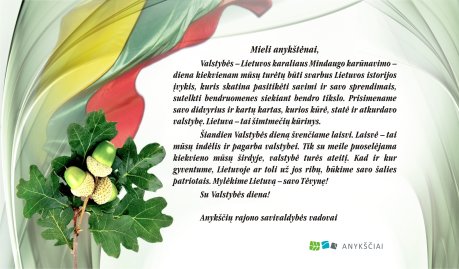 Sveikiname Valstybės dienos proga