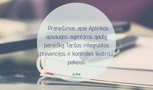 Aplinkos apsaugos agentūros taršos prevencijos departamento informacija