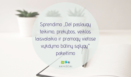 Sprendimo „Dėl paslaugų teikimo, prekybos, veiklos laisvalaikio ir pramogų vietose vykdymo būtinų...