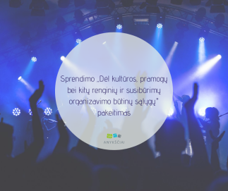 Sprendimo „Dėl kultūros, pramogų bei kitų renginių ir susibūrimų organizavimo būtinų sąlygų"...