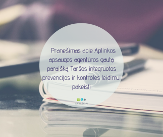 Aplinkos apsaugos agentūros taršos prevencijos departamento informacija