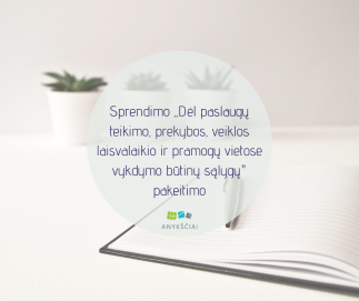 Sprendimo „Dėl paslaugų teikimo, prekybos, veiklos laisvalaikio ir pramogų vietose vykdymo būtinų...