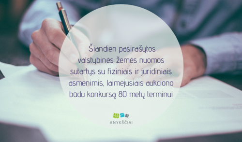 Šiandien pasirašytos valstybinės žemės nuomos sutartys su fiziniais ir juridiniais asmenimis,...