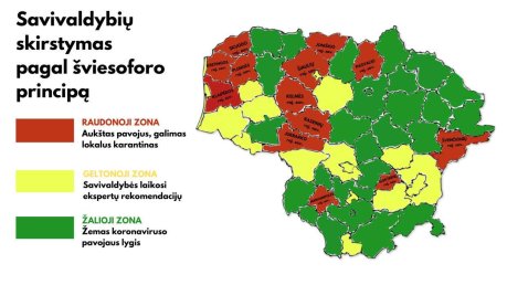 Patvirtinta: nuo šiol savivaldybės pagal sergamumą koronavirusu bus skirstomos į šviesoforo...
