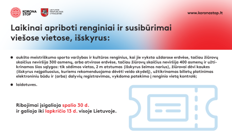 Laikinai apriboti renginiai ir susibūrimai viešose vietose