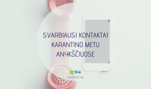 Svarbiausi kontaktai karantino metu Anykščiuose
