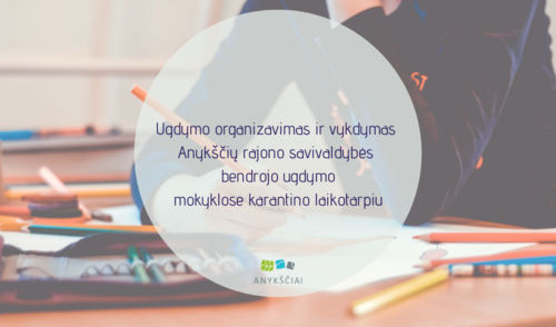 Ugdymo organizavimas ir vykdymas Anykščių rajono savivaldybės bendrojo ugdymo mokyklose karantino...