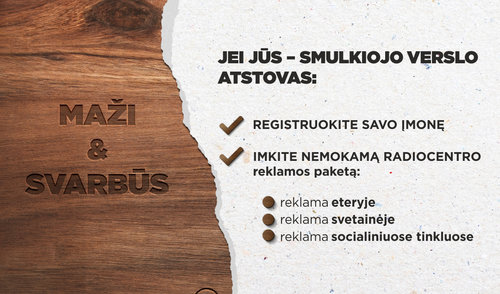 „Radiocentro“ palaikymas smulkiajam verslui – nemokama reklama