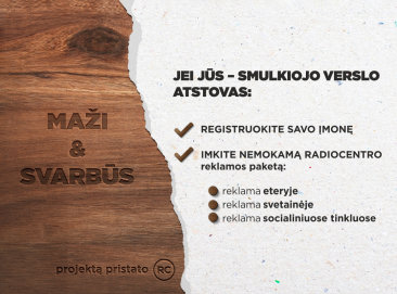 „Radiocentro“ palaikymas smulkiajam verslui – nemokama reklama