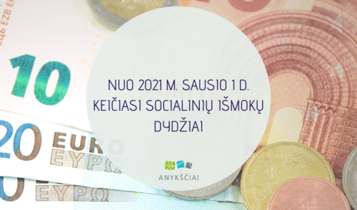 NUO 2021 M. SAUSIO 1 D. KEIČIASI SOCIALINIŲ IŠMOKŲ DYDŽIAI