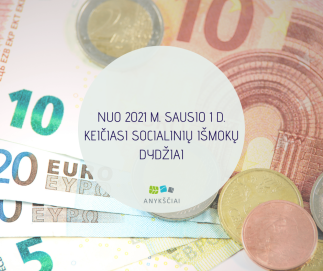 NUO 2021 M. SAUSIO 1 D. KEIČIASI SOCIALINIŲ IŠMOKŲ DYDŽIAI