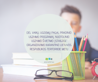 DĖL VAIKŲ, UGDOMŲ PAGAL PRADINIO UGDYMO PROGRAMĄ, NUOTOLINIO UGDYMO ŠVIETIMO ĮSTAIGOSE...