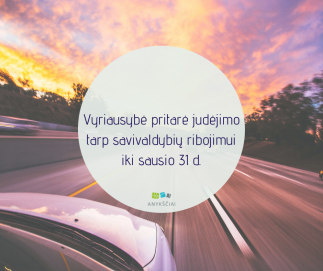 Vyriausybė pritarė judėjimo tarp savivaldybių ribojimui iki sausio 31 d.