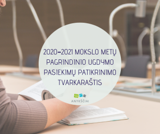 2020–2021 MOKSLO METŲ PAGRINDINIO UGDYMO PASIEKIMŲ PATIKRINIMO TVARKARAŠTIS 