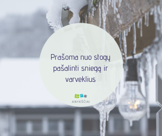 Prašoma nuo stogų pašalinti sniegą ir varveklius