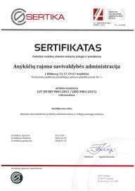 Įdiegta kokybės vadybos sistema 