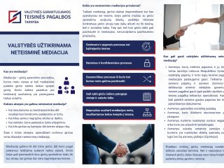 VALSTYBĖS UŽTIKRINAMA NETEISMINĖ MEDIACIJA