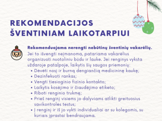SAM rekomendacijos artėjančiam šventiniam laikotarpiui
